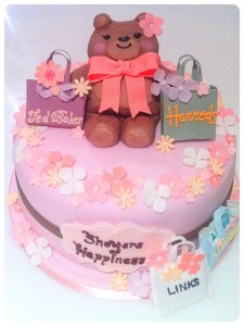 Cherie Kelly's Teddy Bear Baby Shower Cake and Macarons