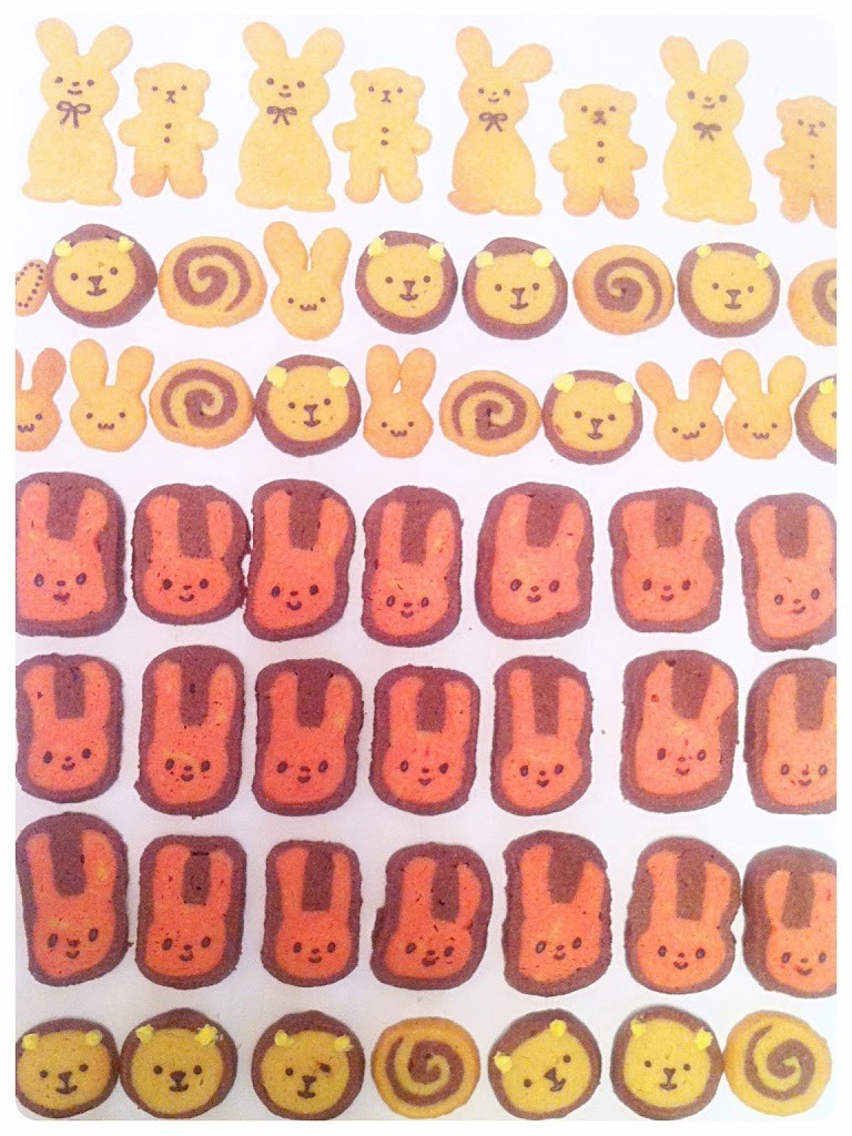 Cute Rabbit, Lion, Bear and Swirl Icebox Cookies