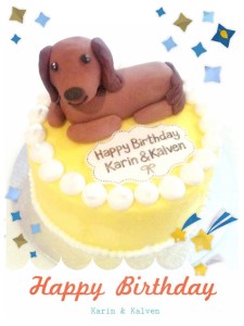 Cherie Kelly's Puppy Dachshunds Royfert Lemon & Blueberry Birthday Cake