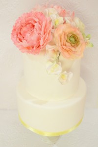 Cherie Kelly's Sugar Peony, Ranunculus and Rose Pastel Colour Wedding Cake