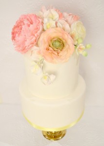 Cherie Kelly's Sugar Peony, Ranunculus and Rose Pastel Colour Wedding Cake