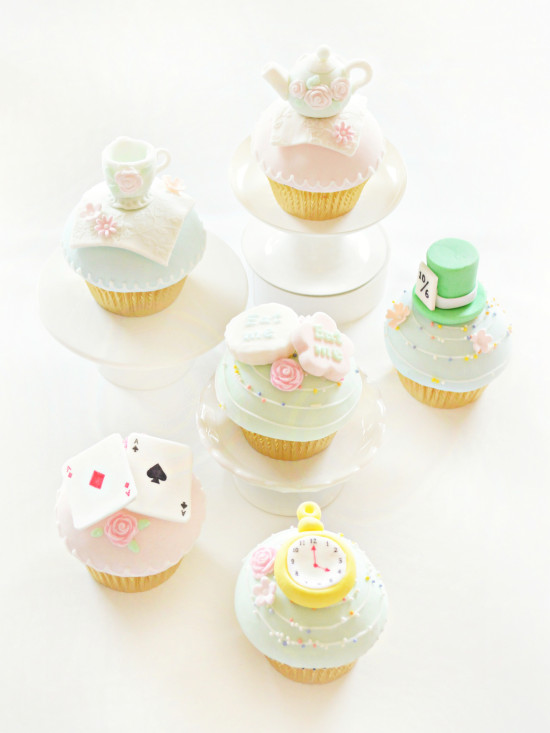 Alice in Wonderland Theme Teapot Saucer Mad Hatter Playing Cards Cupcakes Cookies Birthday Party Cake Table Cherie Kelly London