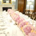 Pink Roses and Hydrangeas Flower Garland Runner Arrangement for Wedding or Birthday Party Cherie Kelly London Lanesborough Hotel