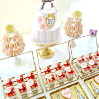 Pink and Gold Paris Eiffel Tower Themed Bridal Shower Cake Table Cherie Kelly London